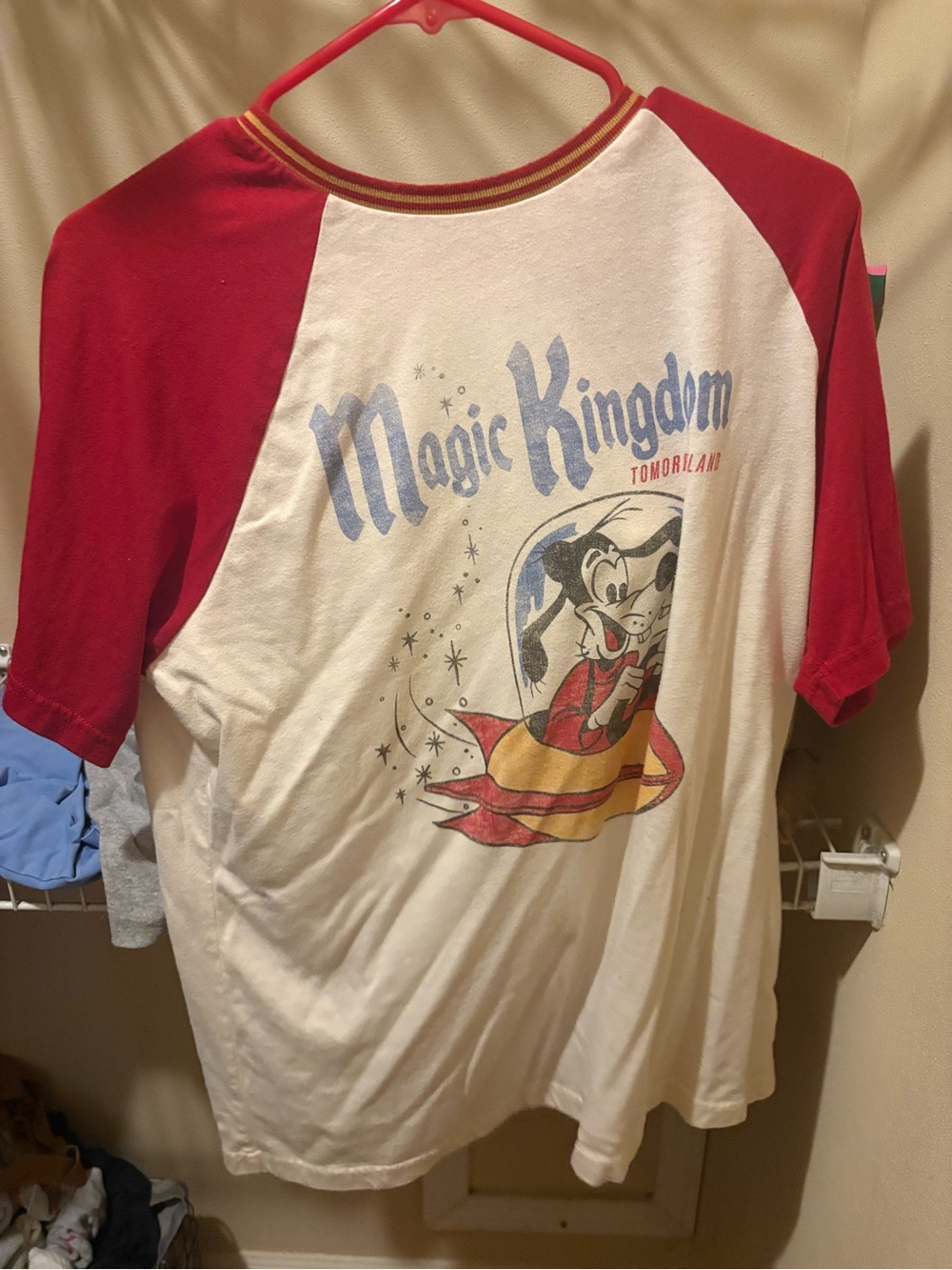 Magic Kingdom Kids Red & White Raglan Top